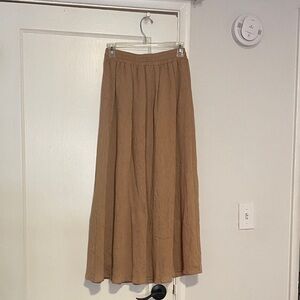 Blu Pepper Tan Maxi Skirt with Elastic Waist